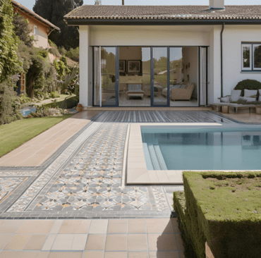 Immagine piastrelle casa piscina